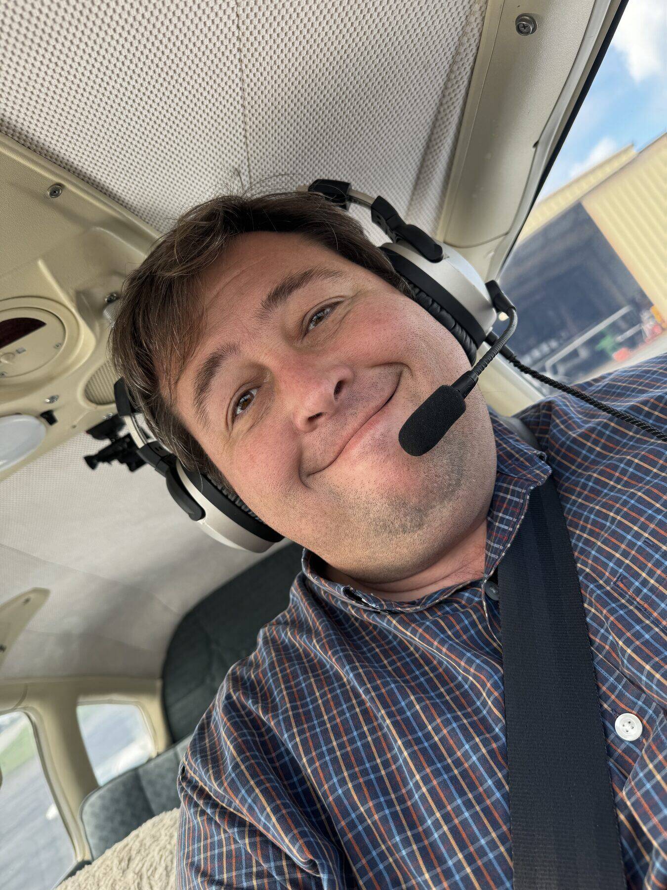 Erick Teeters, founder and CFI, in the cockpit