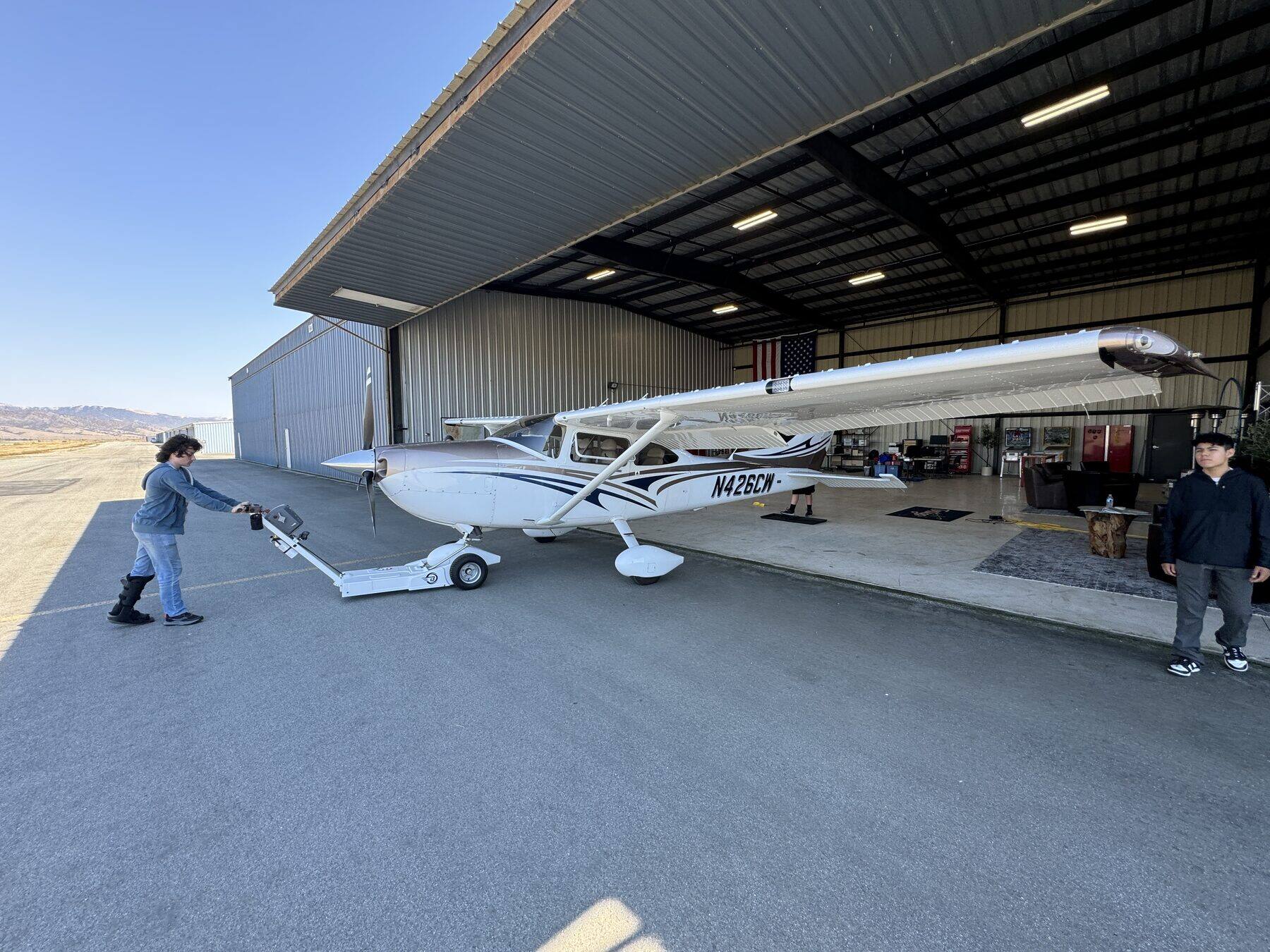 Luscombe in the hangar at Salinas