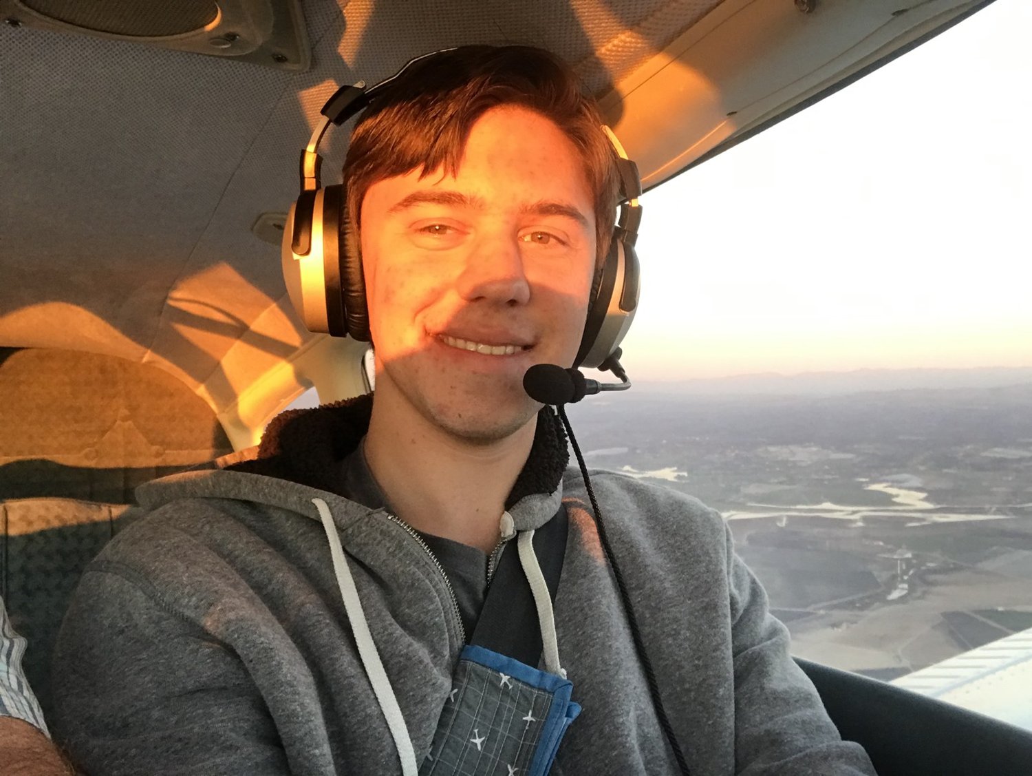 Connor Smith-Gall in the cockpit